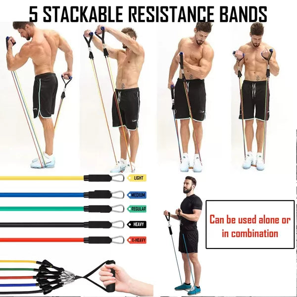 11(PCS) Power Exercise Resistance Band Set
