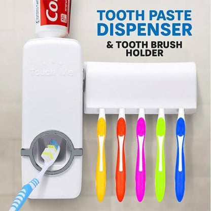 Toothpaste Dispenser and Toothbrush Holder Set