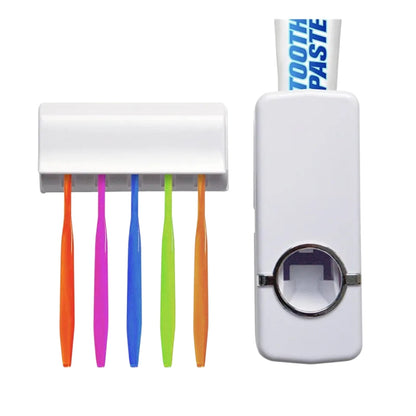 Toothpaste Dispenser and Toothbrush Holder Set