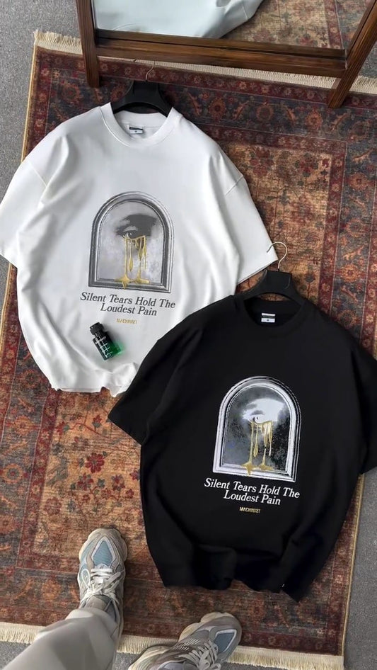 WHITE & BLACK OVERSIZED T SHIRT