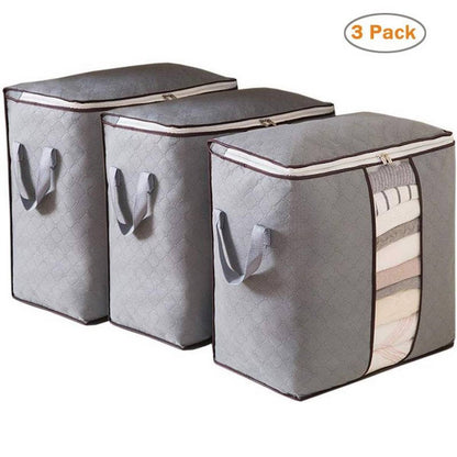 Pack of 3 Thickened Non-woven Multi-functional Storage Bags