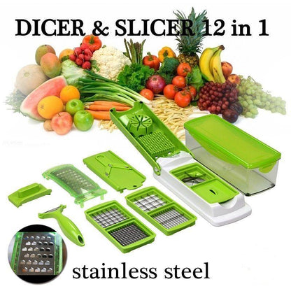 12 Pieces Nicer Dicer Plus Fruit & Vegetable Slicer