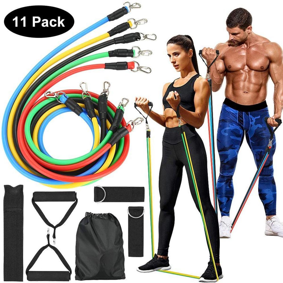 11(PCS) Power Exercise Resistance Band Set