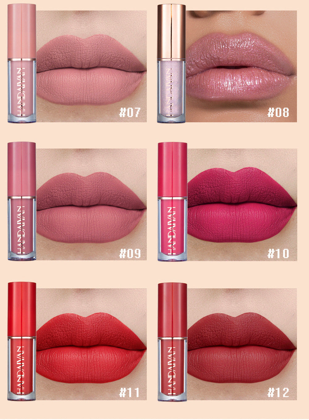 12-Piece Matte Liquid Lipstick