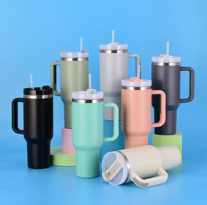 Stainless Steel 1200.ML. Tumbler with Straw and Handle