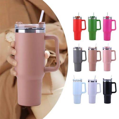 Stainless Steel 1200.ML. Tumbler with Straw and Handle